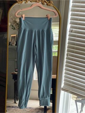Athleta Dusty Teal Salutation High Rise Joggers